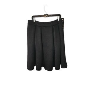 Karl Lagerfeld Women's NWT Black Jacquard Pleated A-Line Skirt Size 12
